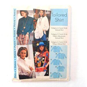 1993 Vintage Sewing Step by Step Pattern Tailored Shirt Misses Sizes 4-22 Uncut